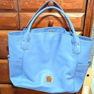 Dooney & Burke Light Blue Travel Leather Tote Bag